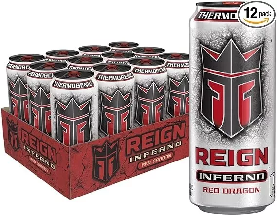 Reign Inferno Red Dragon, Thermogenic Fuel, Fitness and Performance Drink, 16Oz