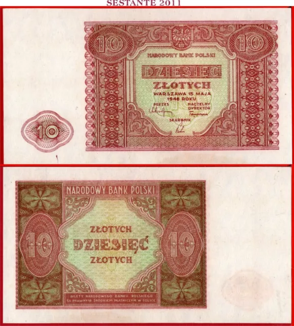 $ POLAND - 10 ZLOTYCH 15.5. 1946 - P 126 - XF++ / AUNC ; free shipping from 100$