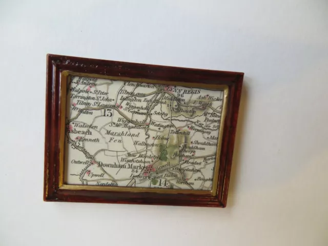 Dolls house 112th scale genuine antique Norfolk map dolls house or display