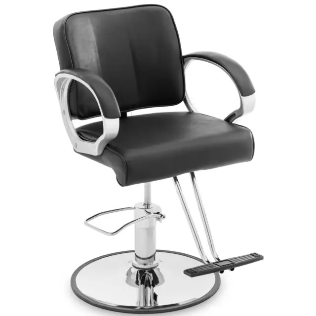 Fauteuil de coiffeur Chaise de barbier Repose-pieds en T 50 - 60 cm 180 kg noir