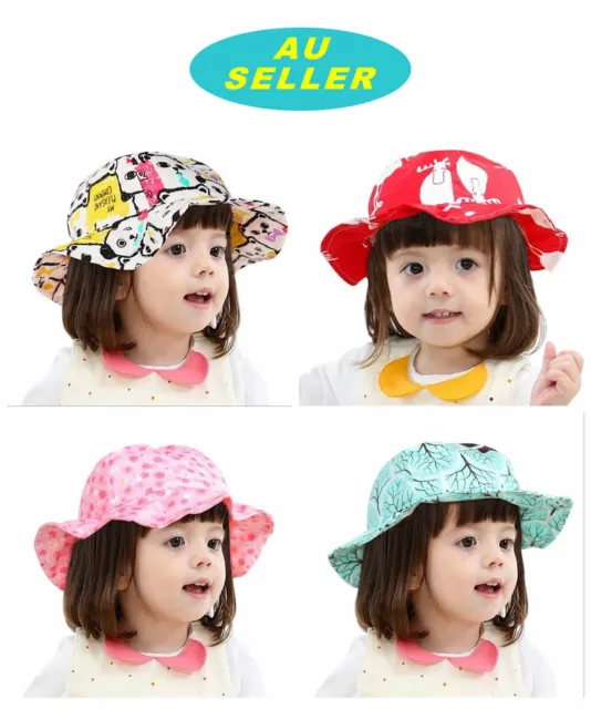 Baby Kids Toddler Unisex Outdoor Beach Sun Summer Hat Cap Bucket Hat Beanie