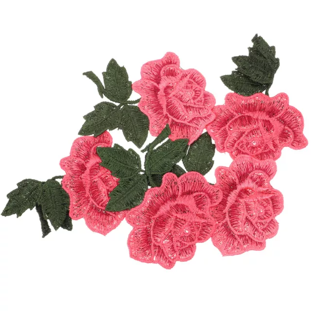 5 Pcs Rosenbeet Stickereiapplikationen Mit Blumendesign Patch
