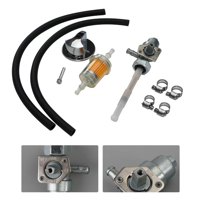 Road Passion 1*Interruptor De VáLvula De De Combustible Carburante Compatible Con Harley 62167-81 62163-75 62168-81 62129-75T (Entrada Izquierda