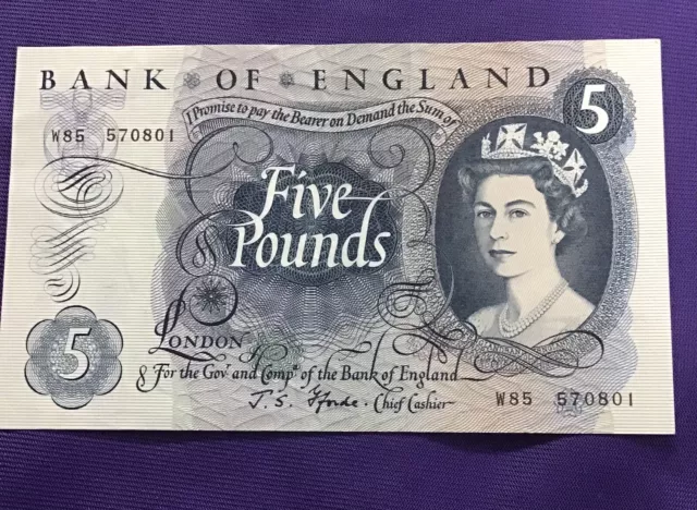 Bank Of England Fforde £5 Bank Note Crisp Nice W85 570801 #W4931