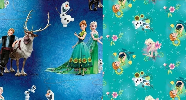 Baumwoll Jersey Stoff Frozen Anna & Elsa 0,5 m Meterware Kinderstoff ÖkoTex