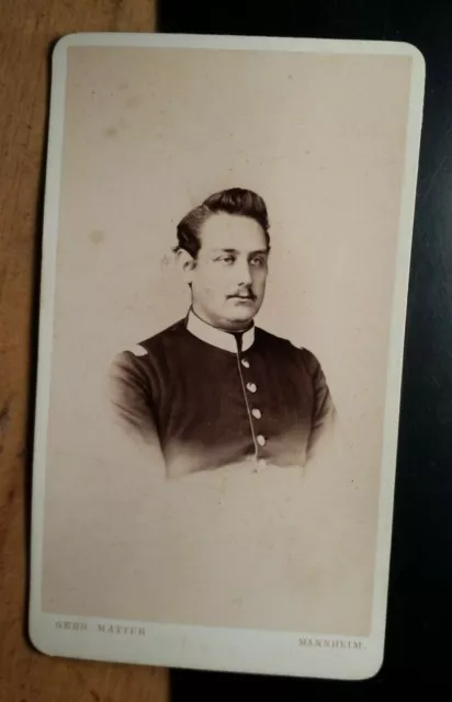 Soldat in Uniform - Portrait ca. 1870er Jahre / CDV Gebrüder Matter Mannheim