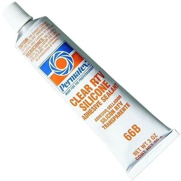 Permatex 80050 Clear RTV Silicone Adhesive Sealant 3 oz Tube