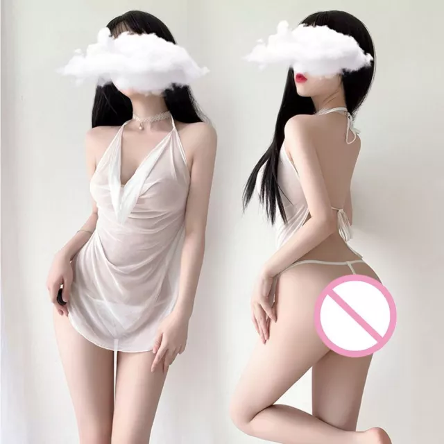 Biancheria intima grembiule sexy lingerie tentazione senza schienale pigiama vestiti adulti 7