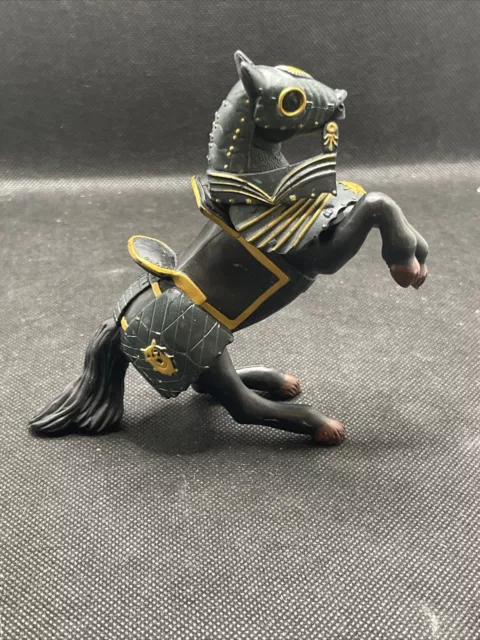 Papo Medieval Black Knight Rearing Horse (only) In Armor Shield Lance 2005