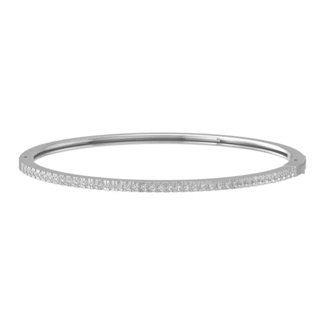 Araiya Fine Jewelry Sterling Silver Natural Diamond Fashion Bangle Bracelet 7"