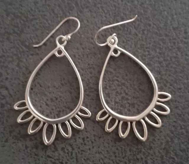 Designer Barse Fine Sterling Silver Dangle Earrings Signed 925
