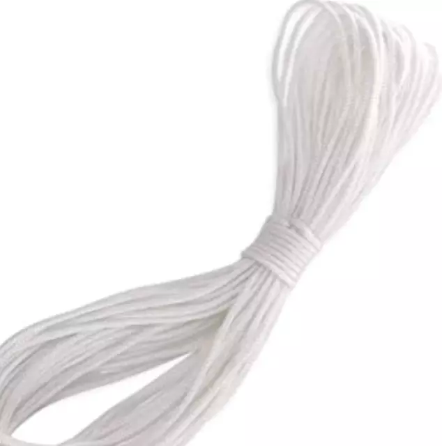 Picture Frame Hanging Cord String 2.2mm - 10 Meters, White Braided Polyester.