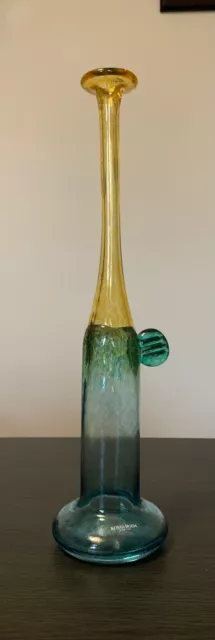 Kosta Boda 13" Glass Bertil Vallien Wind Pipes Vase/Bottle Rare, Signed w/Number