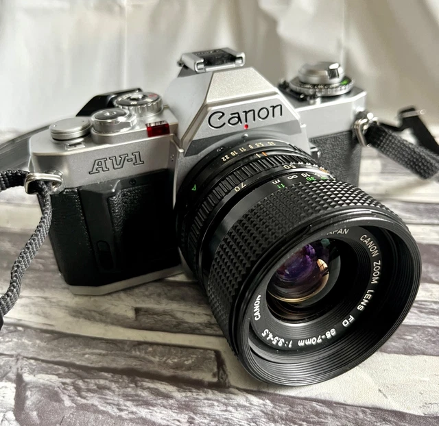 Canon AV-1 SLR Film Camera w/ Canon Lens FD 35-70mm 1:3.5-4.5 Good Working