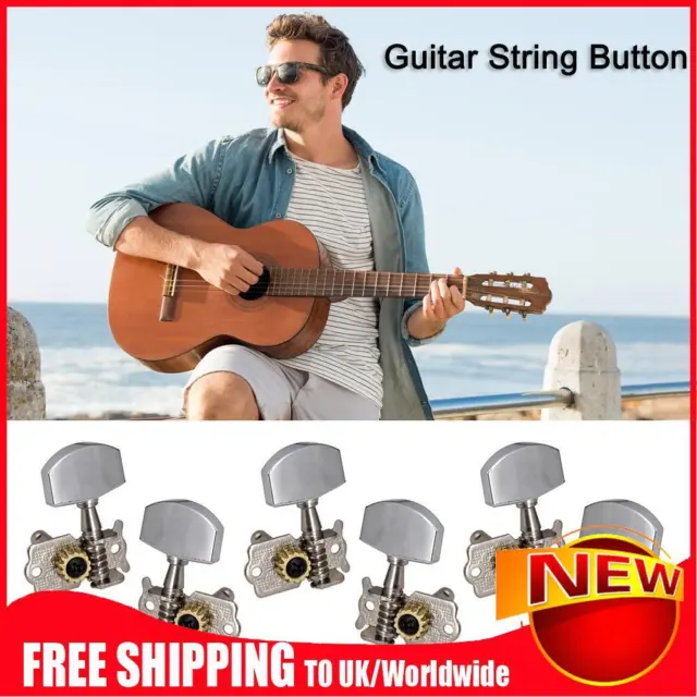 6pcs Guitar 3L 3R Open String Button Tuning Pegs Machine Head Key Peg Tuners
