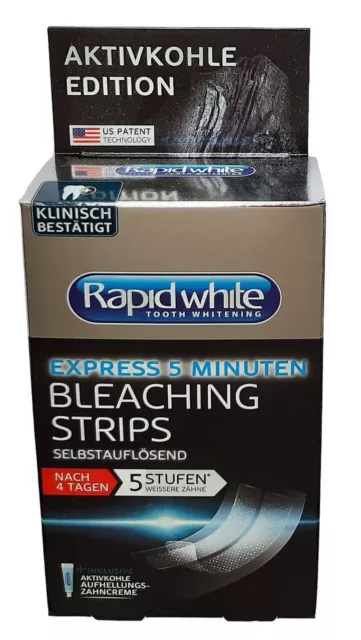 Rapidwhite Set Aktivkohle Edition Bleaching Strips selbstauflösend
