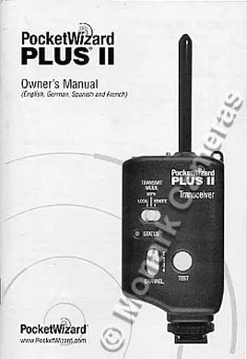 PocketWizard Plus II Transceiver Instruction Book ONLY More Flash Manuals Listed