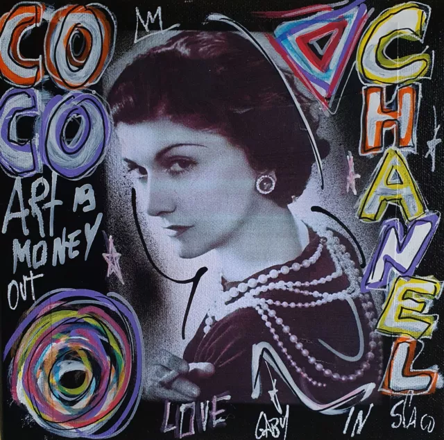 SPACO signed COCO CHANEL tableau POP street ART graffiti french PAINTED