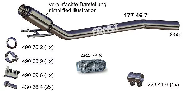 ERNST Abgasrohr Vorne für VW