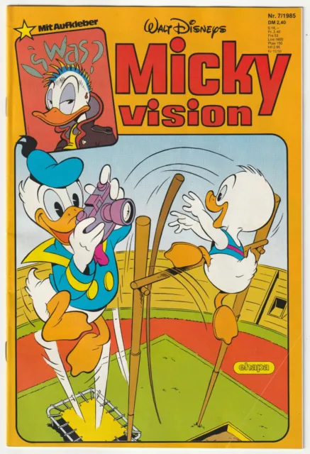 ✪ MICKYVISION #07/1985 + Aufkleber/Sticker, Ehapa COMIC-HEFT Z1/1- *Walt Disney