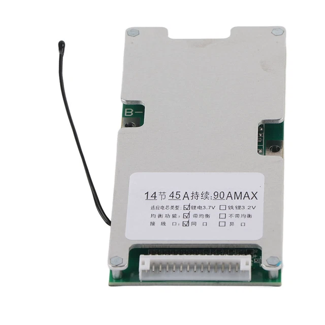 Portable 14S 45A Lithium Battery Protection BMS PCB Board With Balance Charge