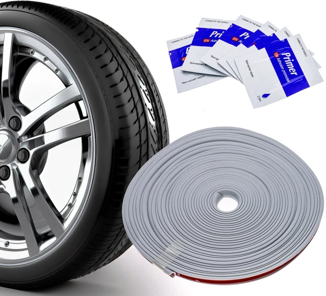 Felgenschutz Felgenringe Gummischutz Rim Guards Gummileiste 8 Meter - Grau