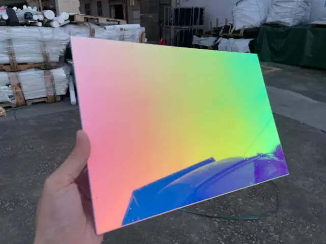 3MMOpaque Iridescent Acrylic Sheet Laser Plexiglass Rainbow Board Colorful Plate