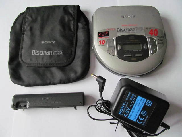 SONY DISCMAN D-375 Portable CD Player 10 second ESP MD Link 40hrs