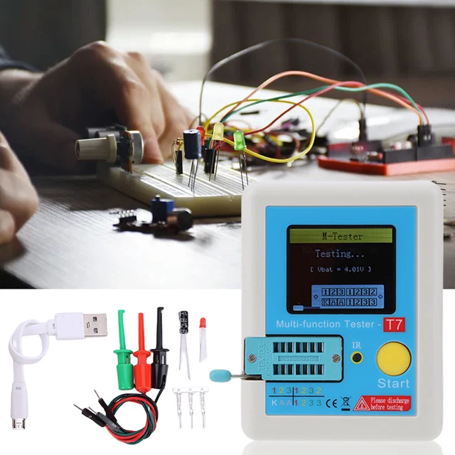 LCR-T7 TRANSISTOR TESTER Multifunction Convenient Useful LCR ESR NPN ...