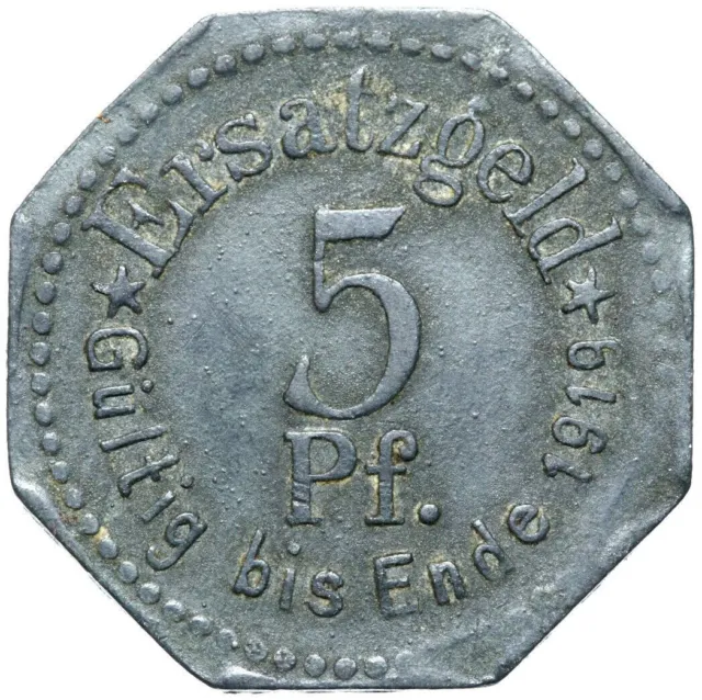 Stettin Pomerania - Szczecin - Poland - NOTGELD emergency coin 5 Pfennig 1917