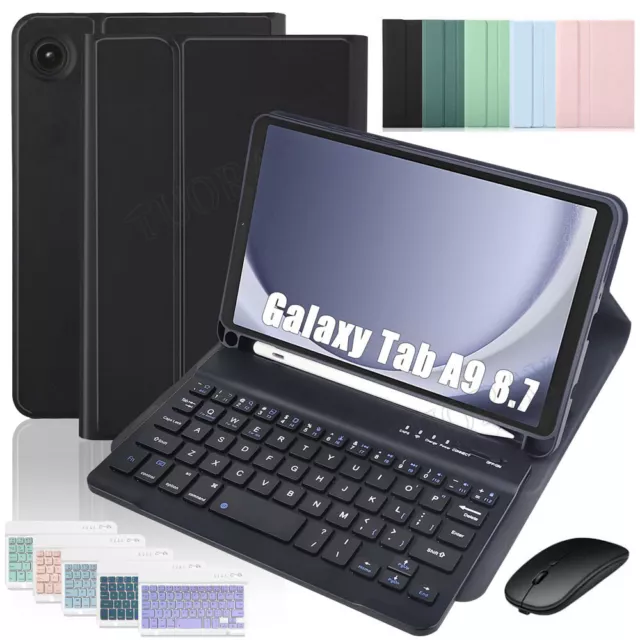 For Samsung Galaxy Tab A7 Lite / A9 8.7 Inch Bluetooth Keyboard Mouse Case Cover