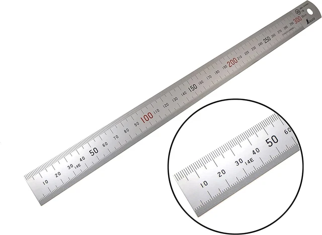 Shinwa H101-C 300 Mm Rigid"Zero Glare" Metric Machinist Ruler/Rule Scale .5 Mm &