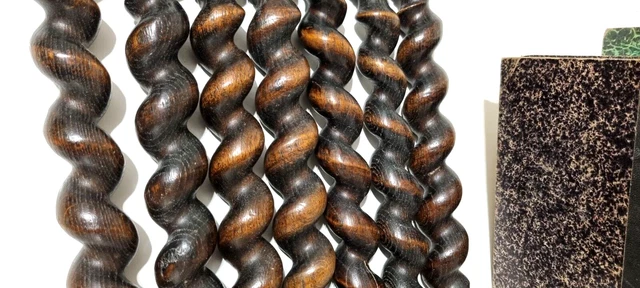 7 Barley twist turned spindle Column Antique french oak architectural salvage 4