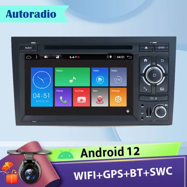 7" Autoradio GPS Navi Android 12 Pour Audi A4 B6 B7 S4 RS4 SEAT 2003-2011 BT DAB