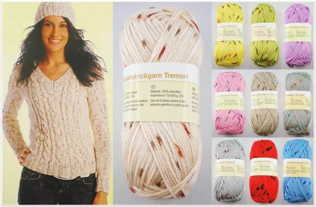 50g Tremori Handstrickgarn Wolle Garn zum Stricken Häkeln Basteln GP 29,80€/1kg