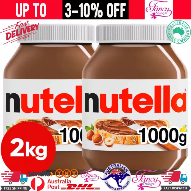 Nutella 2 X 1kg  Jar Chocolate Cocoa Hazelnut Spread Classic Free Shipping