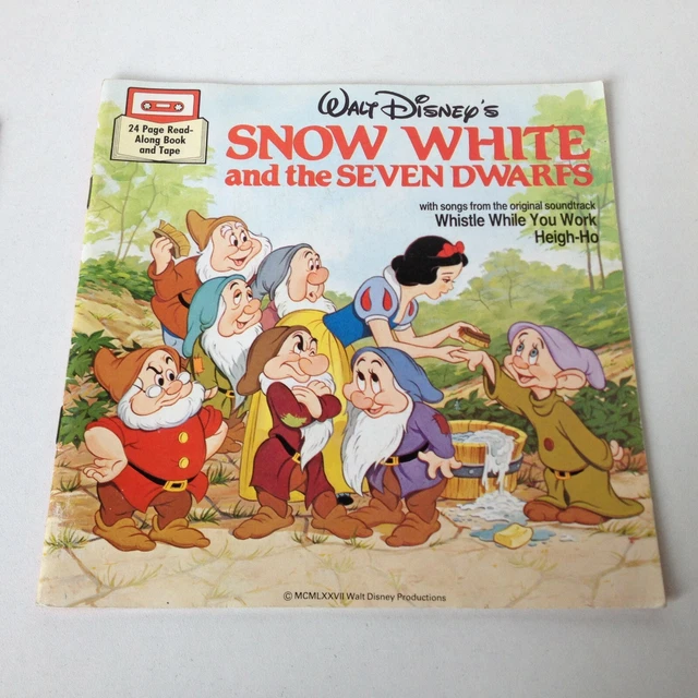 WALT DISNEYS SNOW White And The Seven Dwarfs 1977 24 Page Read Along ...