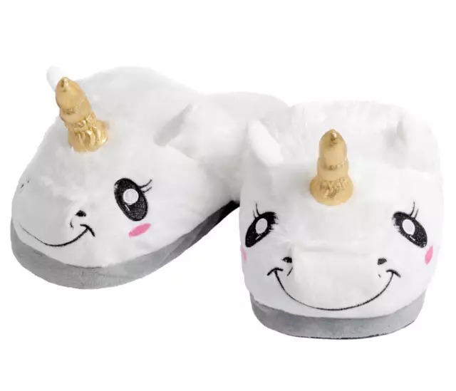 Pantofole Bianche Unicorno Taglia Unica Scarpe Casa Antiscivolo Donna Bambina