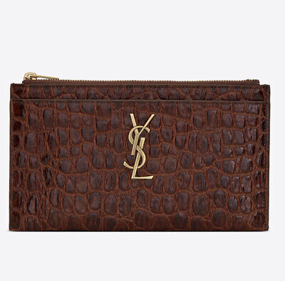 Brand New YSL Pouch in Croc Embossed Leather w/Box