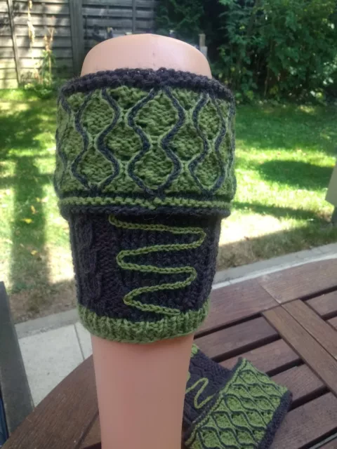 Loferl fatto a mano con busta e ricami WU:35-42 cm marrone - verde erba