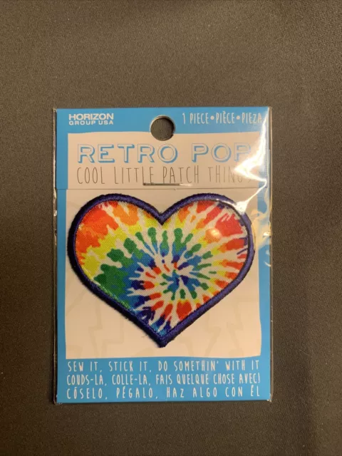 Horizon Group Retro Pop Sew It Stick It Tye Dye Heart Patch 2.5”