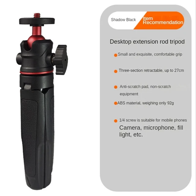 Ausziehbares Mini-Stativ Mikro-Einzelkamera-Desktop-Mobilstativ für Telefon T7F6
