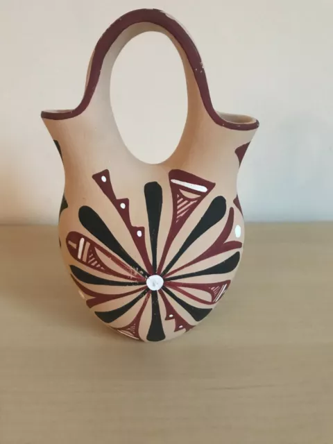 Jemez Pueblo Pottery Vase Wedding Vessel Shape By Chinana 8" Tall