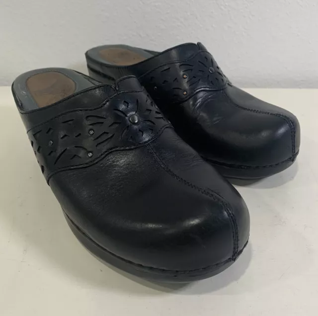 Dansko Womens Size 7.5 8 38 Shyanne Leather Heels Slip On Clogs Shoes 9820020200