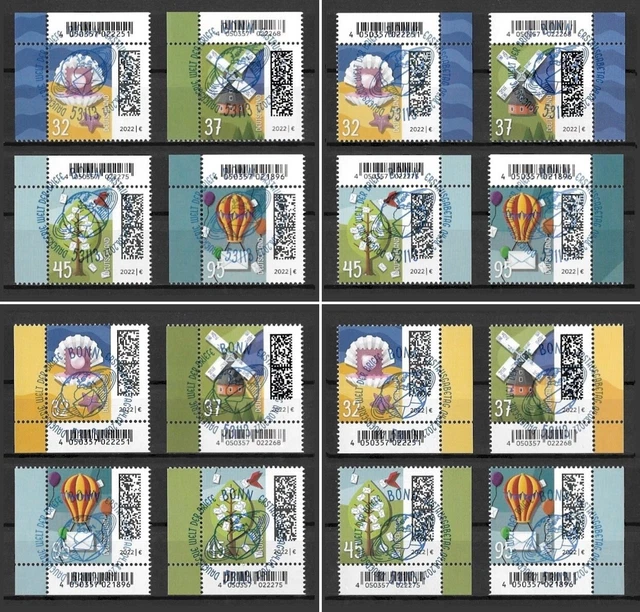 Bund Mi.Nr. 3702-3705 (2022) gestempelt Bonn/Welt der Briefe (VIII) (Auswahl)