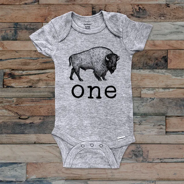 One Bison Buffalo Two Bison 1st First 2nd Birthday Shirt Age 1 One year Shirt