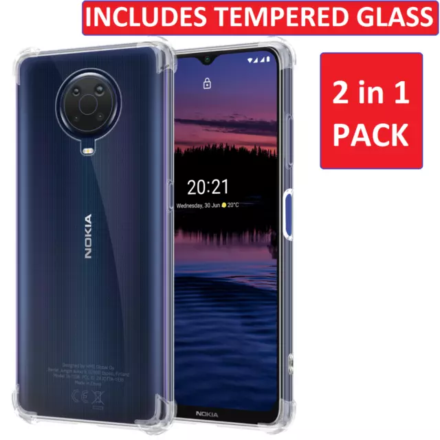 Armour Case für Nokia G10 klare Abdeckung robust & Glas Displayschutzfolie