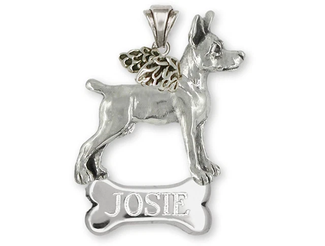 Rat Terrier Angel Jewelry Sterling Silver Handmade Rat Terrier Personalized Pend