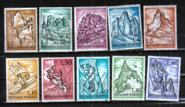 San Marino 1962 729-38 Alpinismo Sellos Nuevos Mnh
