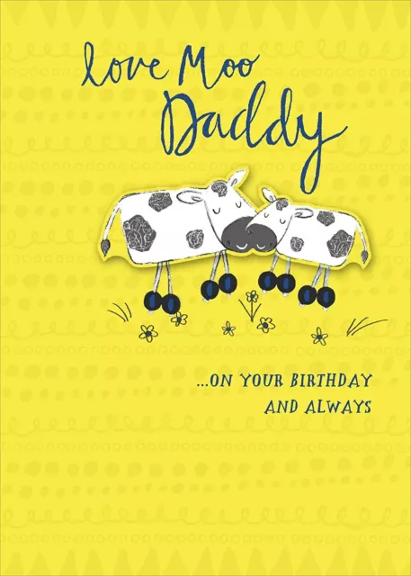 Carte d'anniversaire mignonne Love Moo Daddy